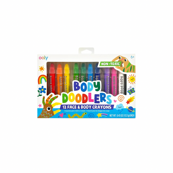 Body Doodlers Face & Body Crayons - Set of 12 Colors