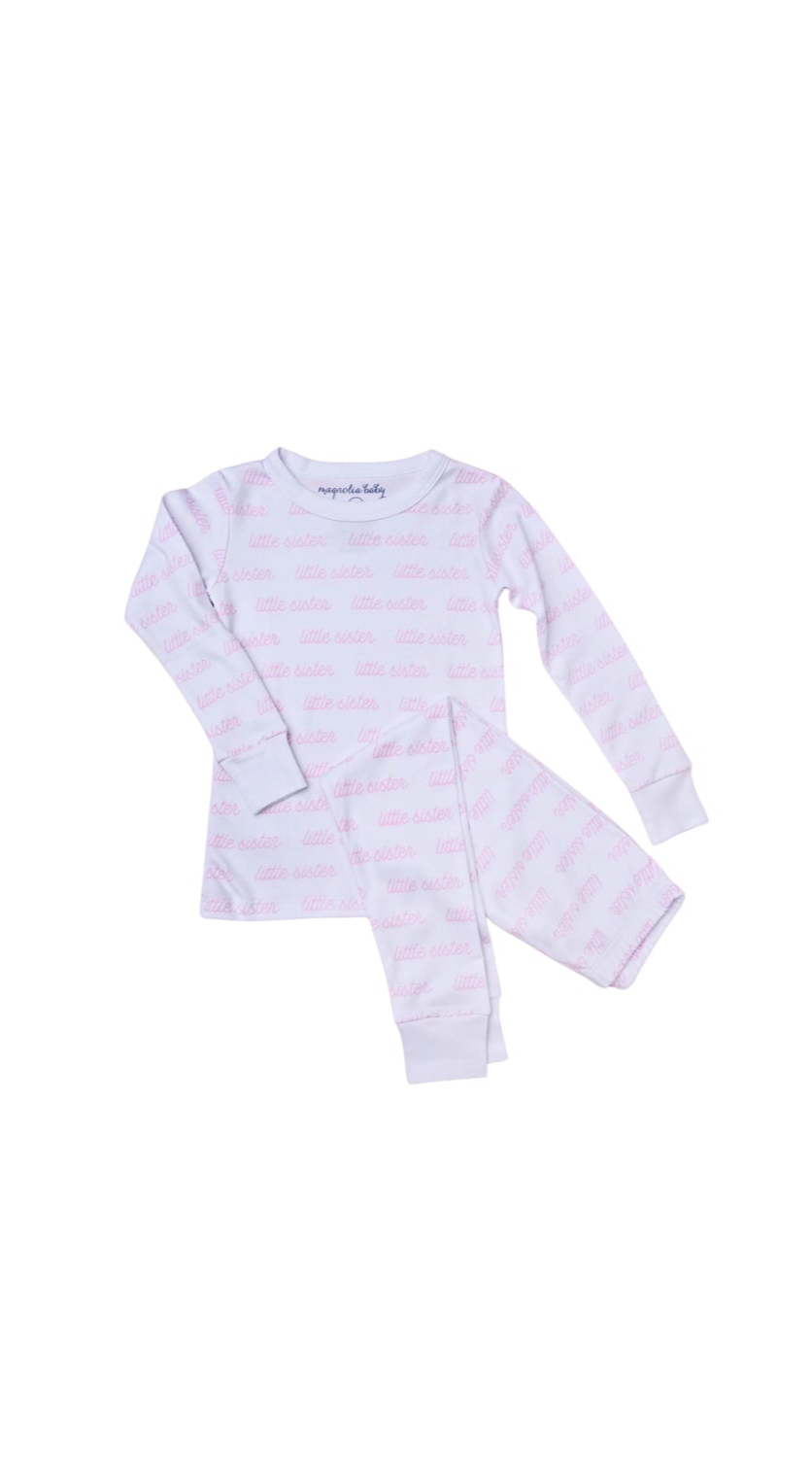Little Sister Printed Long Pajamas Pink