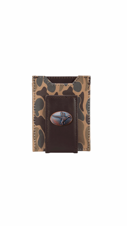 Mallard Men's Magnetic Old School Camo Leather Wallet