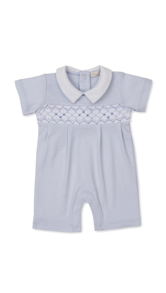 CLB Summer 26 Short Play w/ Hand Smocking Light Blue
