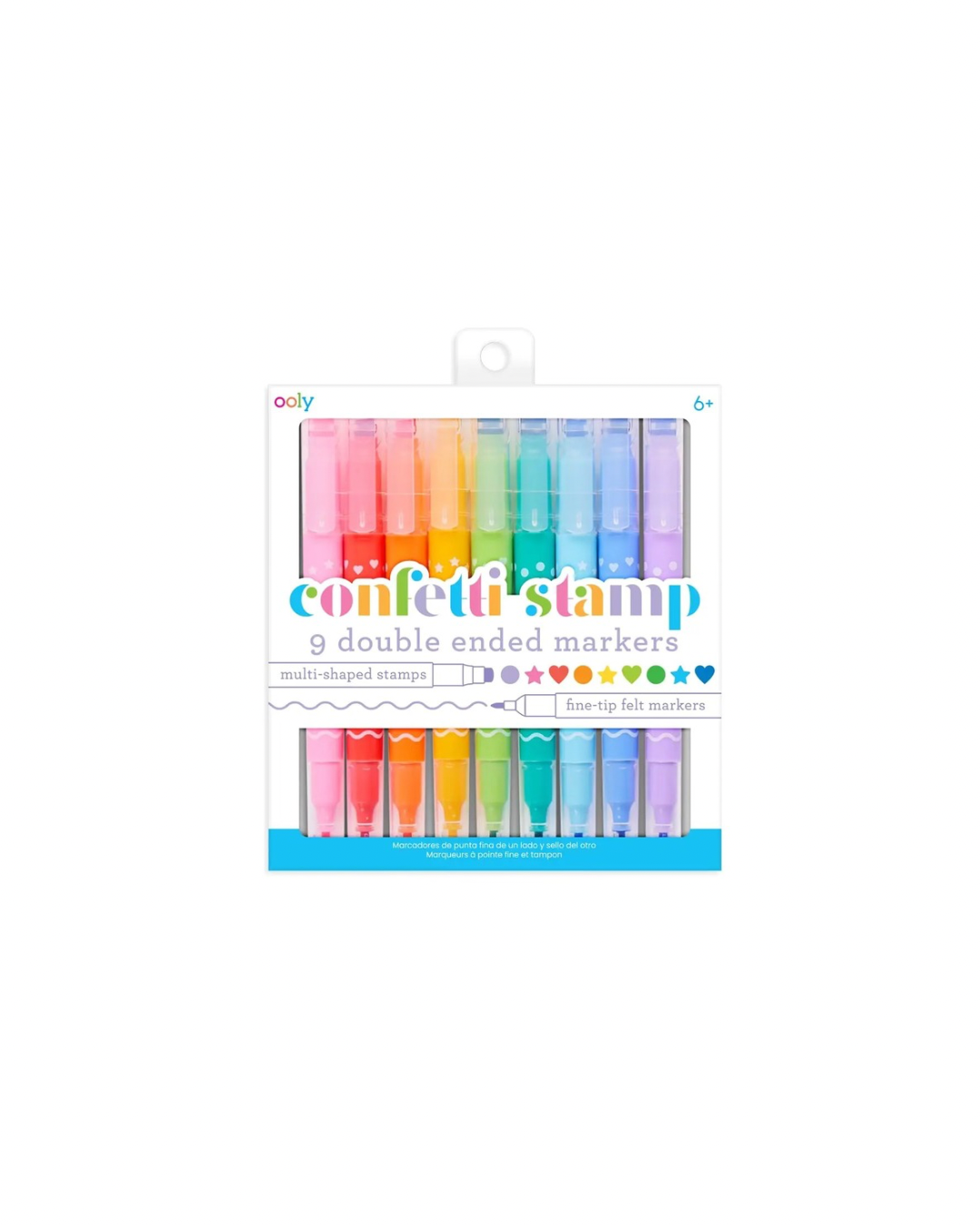 Confetti Stamp Double-Ended Markers - Set of 9