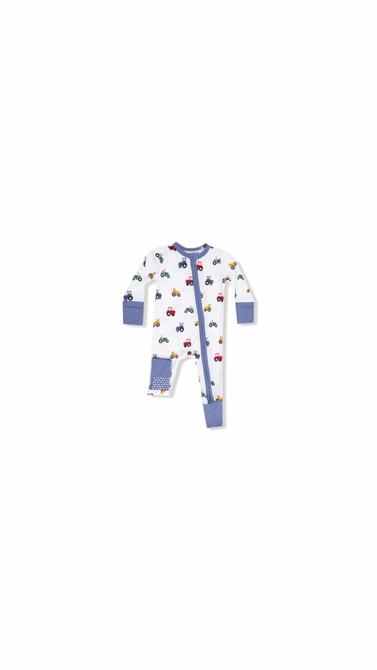 Mini Tractors - 2 Way Zipper Romper