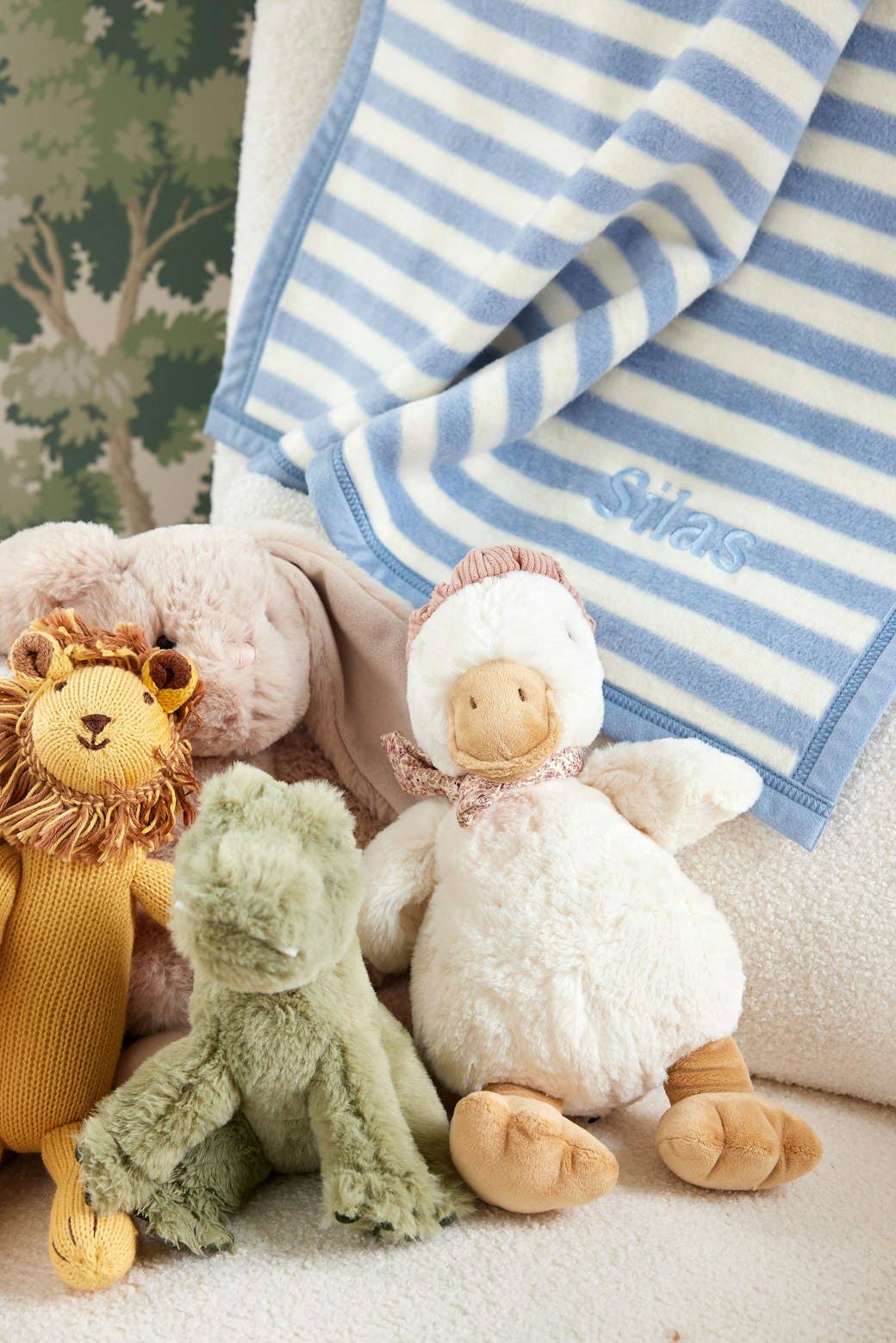 Sweet Pea Stripe Fog Mini Blanket