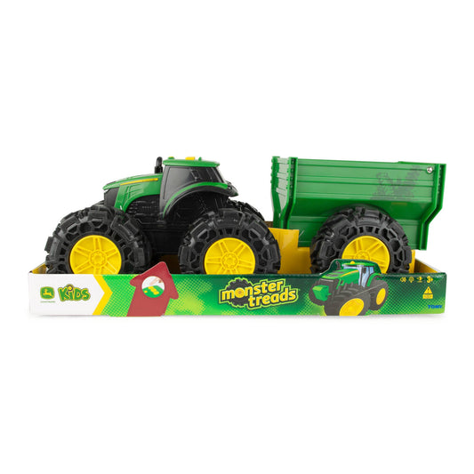 TOMY John Deere Monster Treads Tractor Toy with Wagon
