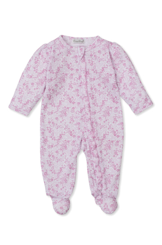 Pink Old English Roses Footie w/ Zip