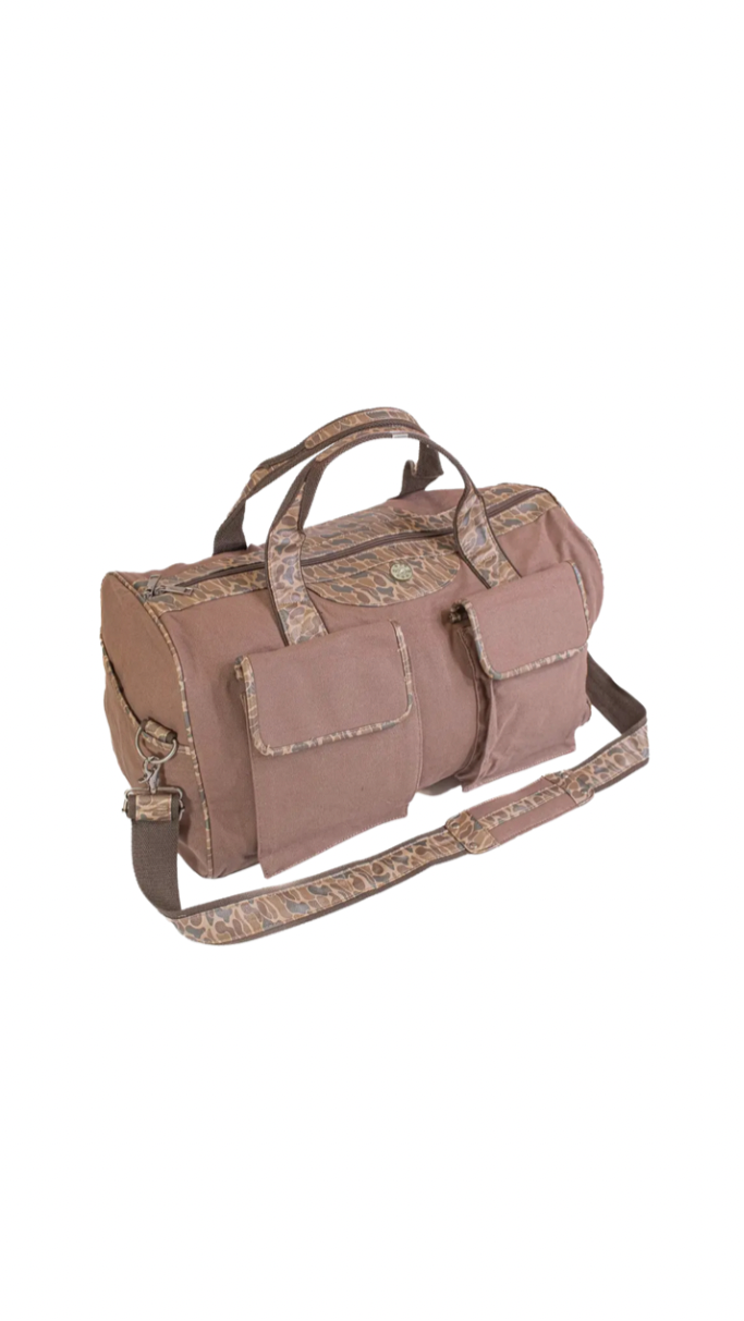 Shot Shell Brown Waxed Canvas Old School Camo Weekender Bag