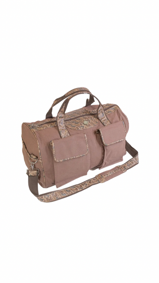 Shot Shell Brown Waxed Canvas Old School Camo Weekender Bag
