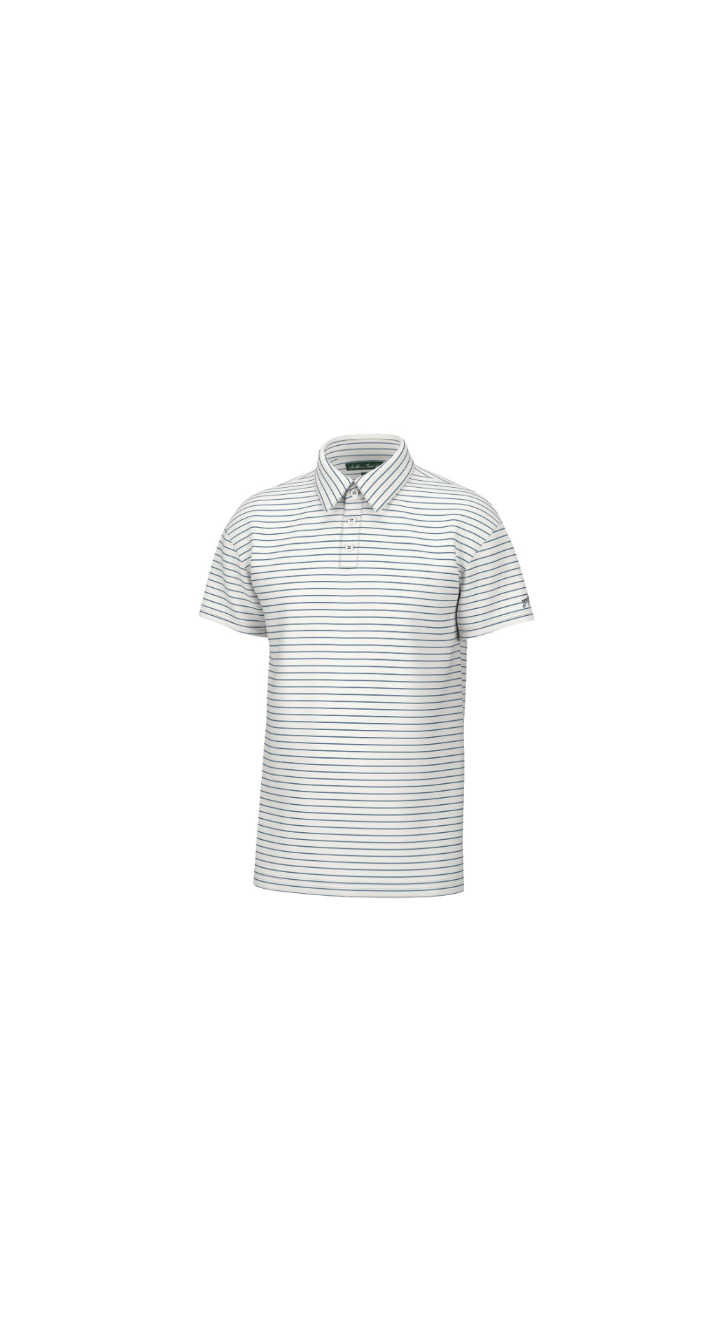 Youth Horizon Stripe Performance Polo White/Capt. Blue