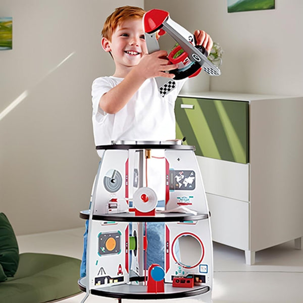 Four-Stage 20 Piece Durable Wooden Rocket And Spaceship