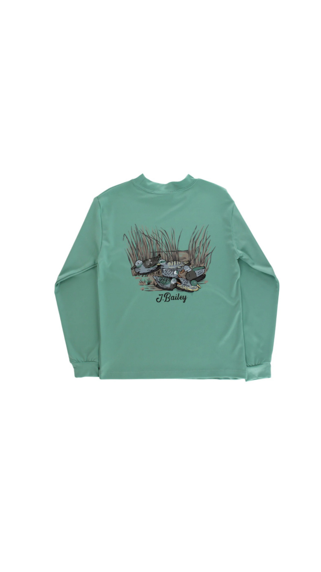 Performance Long Sleeve Logo Tee - Decoy on Green