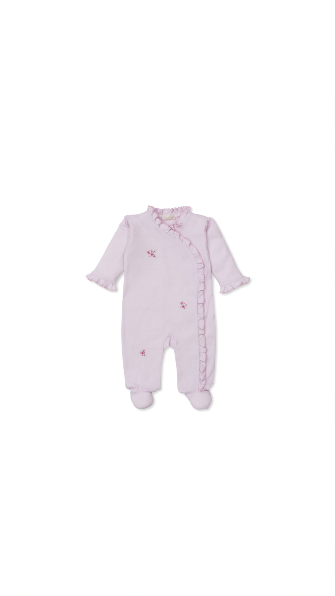 Pink SCE Rose Blooms - Footie with Hand Emb