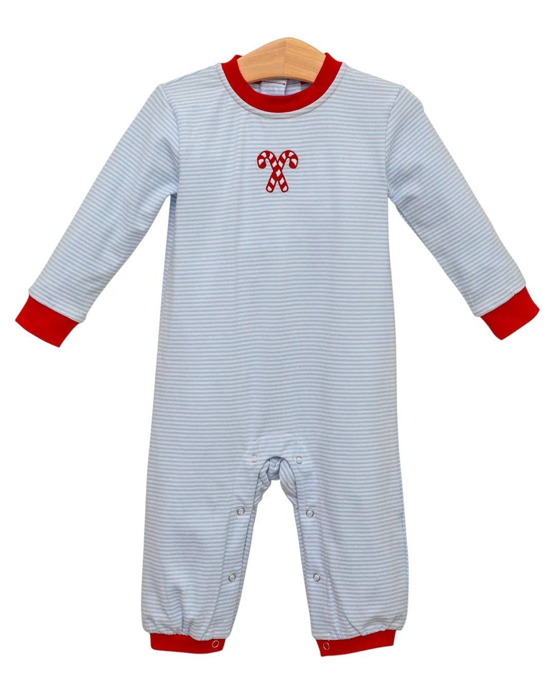 Candy Cane Embroidery Romper
