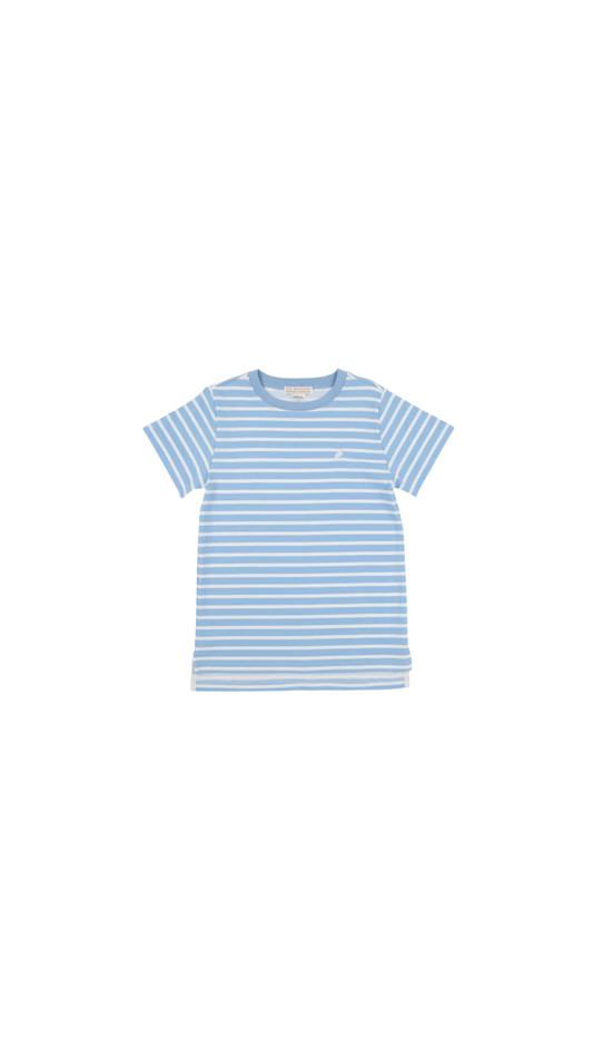 Carter Crewneck Sarasota Sky Stripe/Worth Ave White