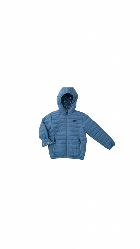 Boys Hooded Puffer Jacket Copen Blue