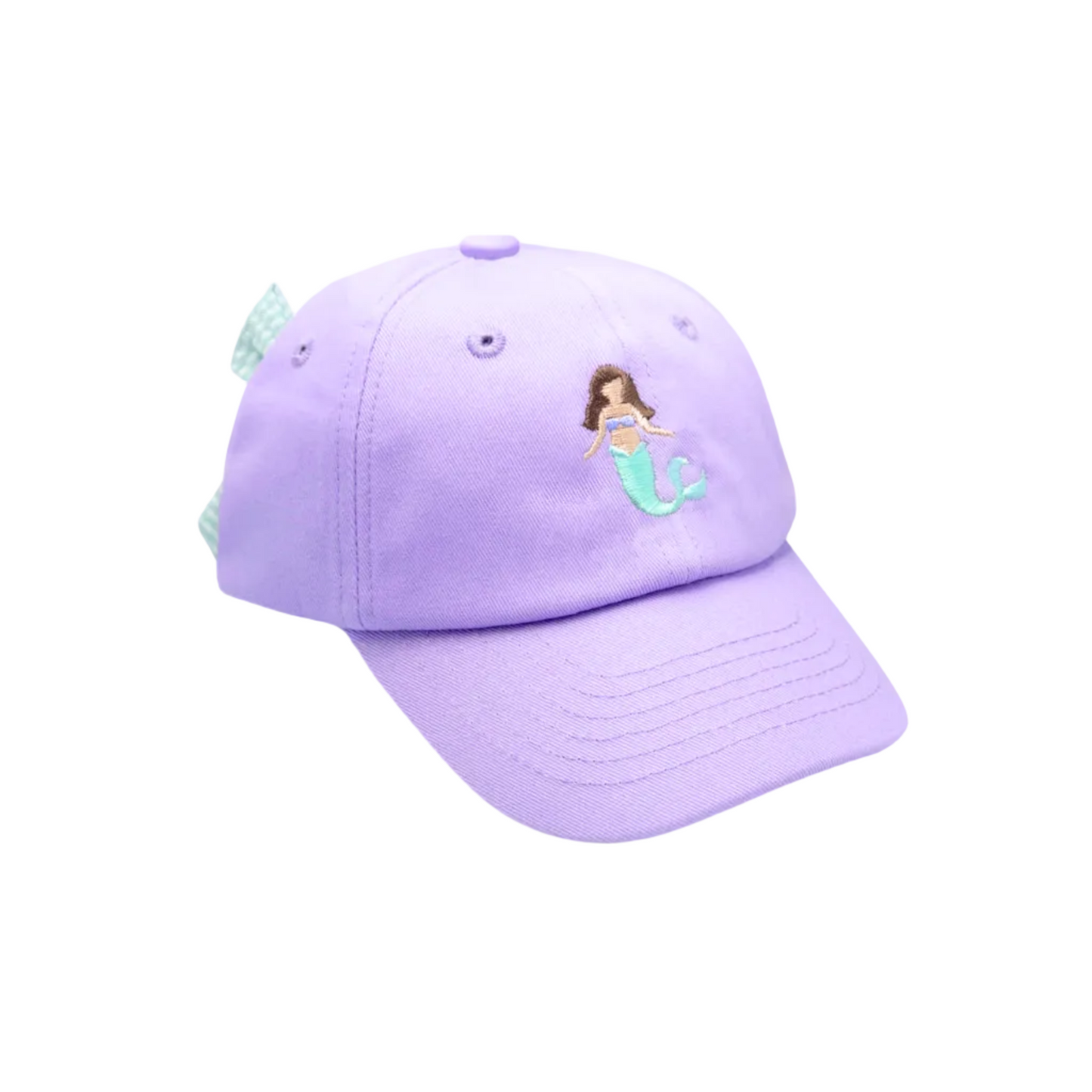 Lavender Mermaid Bow Baseball Hat - Youth (2-8)