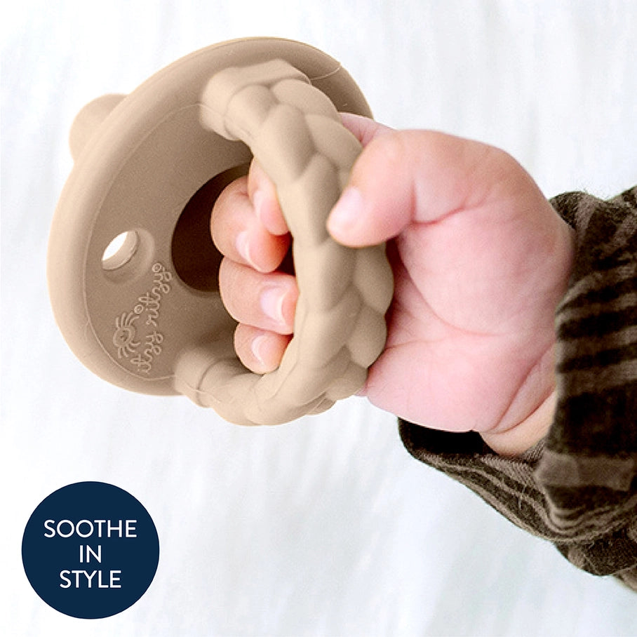 Sweetie Soother™ Pacifier Set - Toast + Buttercream Braids