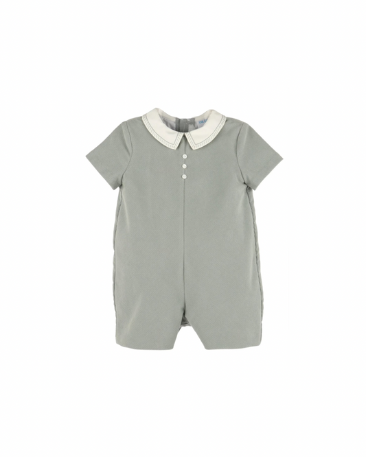 Cozy Cord Boy Romper Green