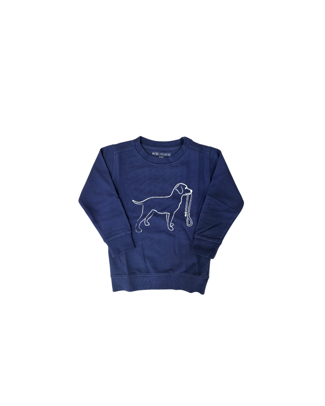 Navy Dog with Leash Sweatshirt