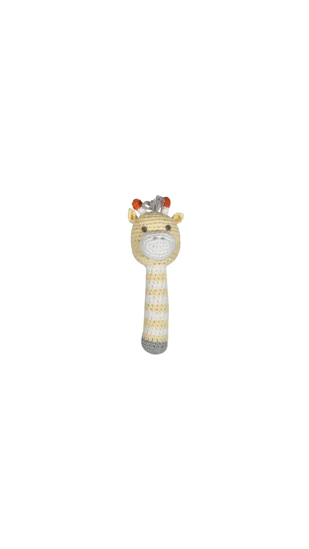 Giraffe Crochet Stick Rattle - 6"