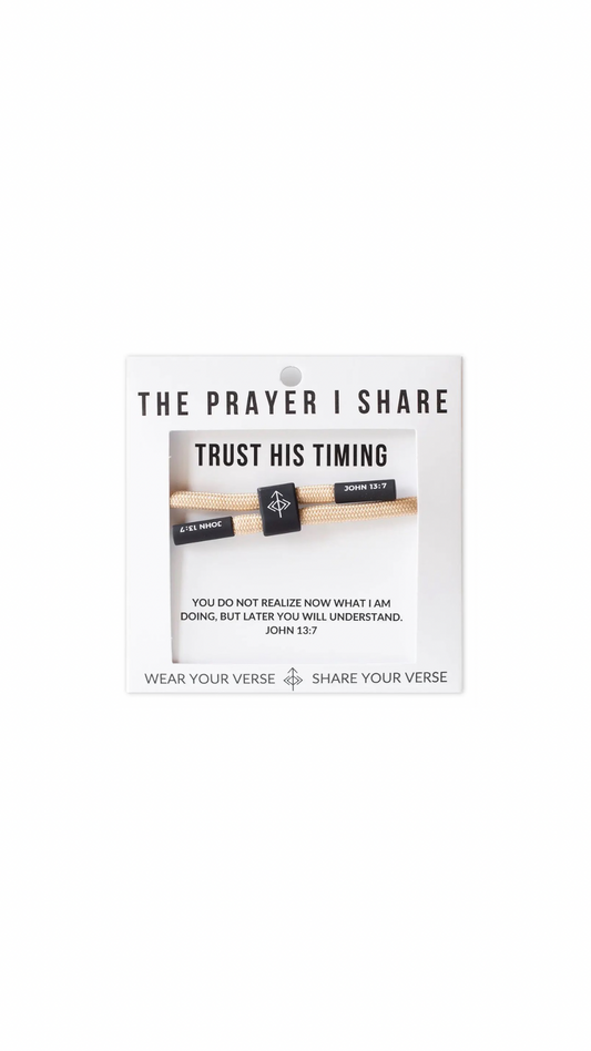 Trust His Timing Christian Cord Bracelet
