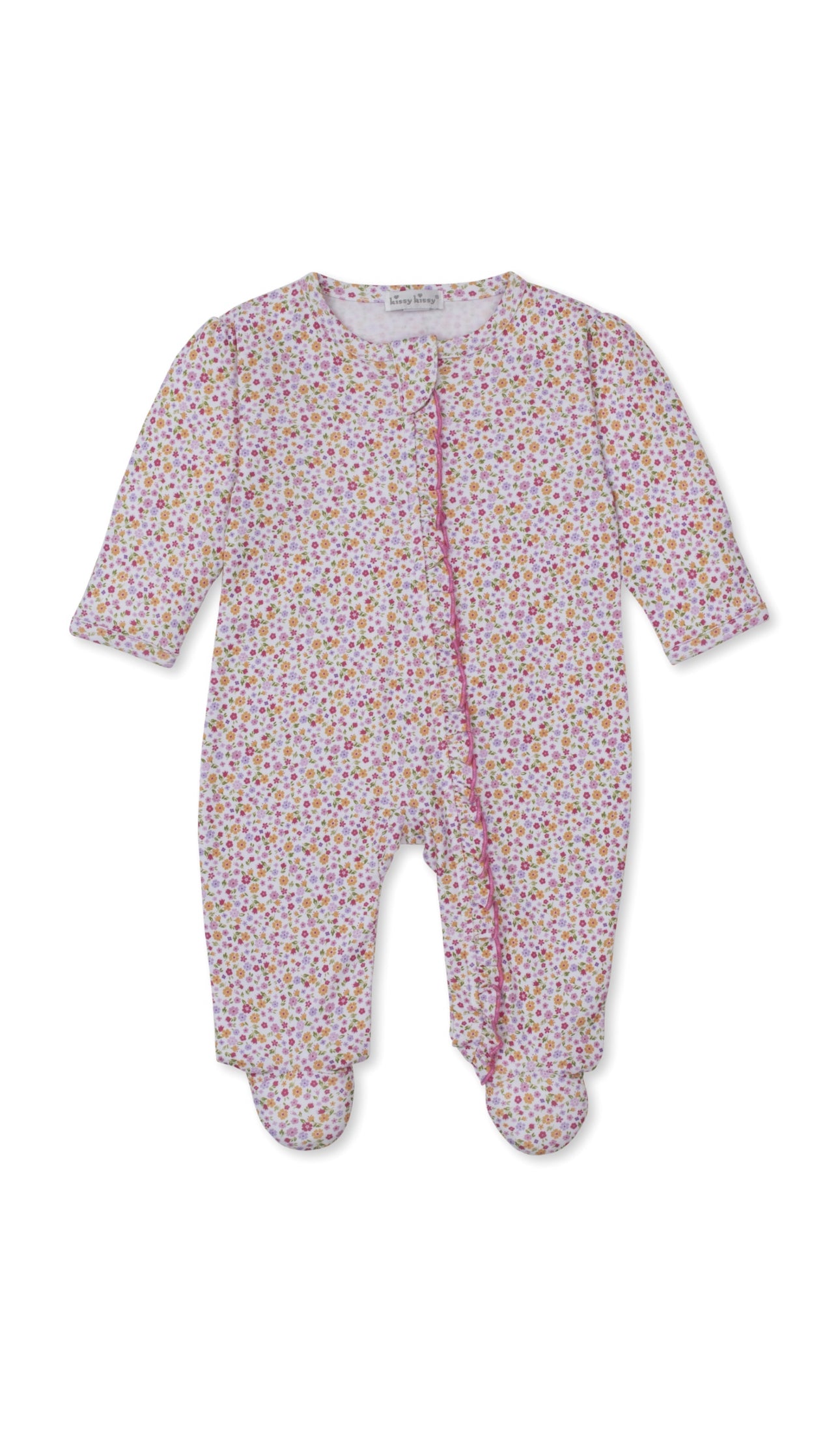 Footie with Zip Comp Blossoming Bows