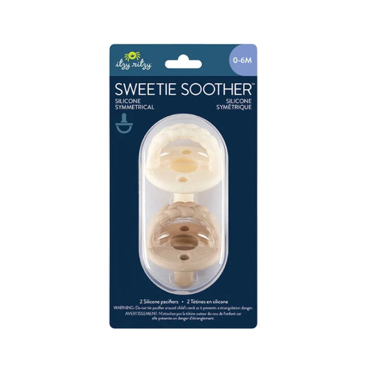 Sweetie Soother™ Pacifier Set - Toast + Buttercream Braids