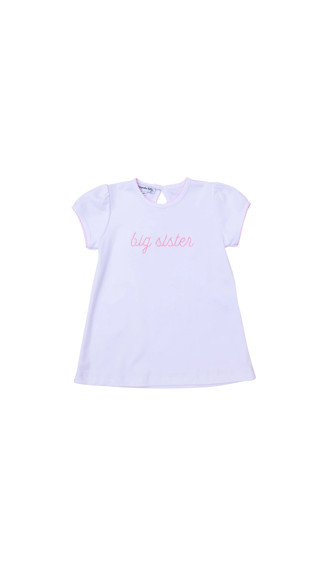 Big Sister Embroidered T-Shirt Pink