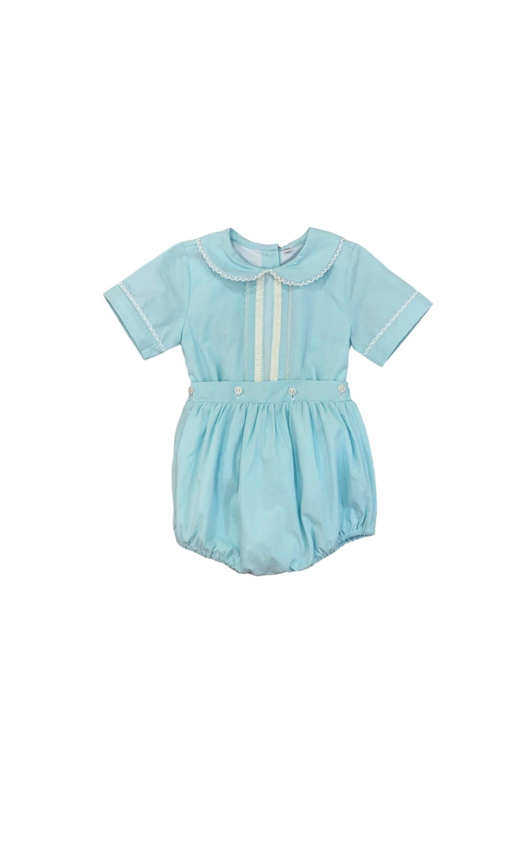 Patrick Blue Lace Button Bloomer Set