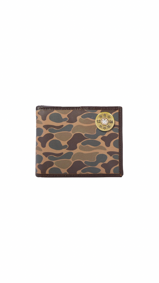Shot Men's Bifold Old School Camo Leather Wallet