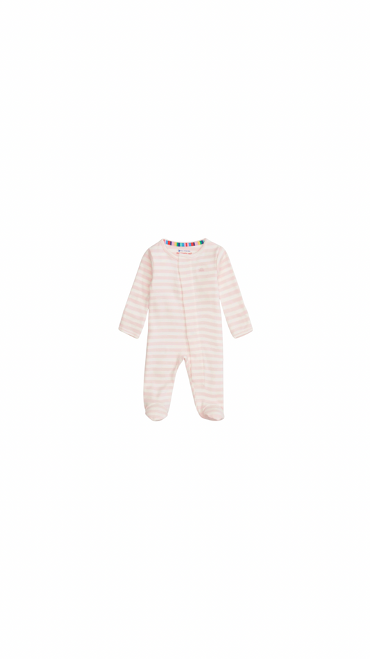 Pink Stripe Organic Cotton Footie
