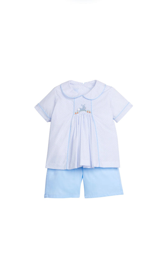 Chest Smocked Short Set - Bunny