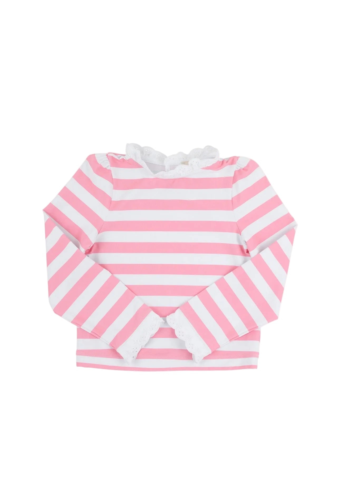 Winnie's Wave Spotter Swim Shirt UPF - Keyhole Caicos Cabana Stripe (Hamptons Hot Pink)