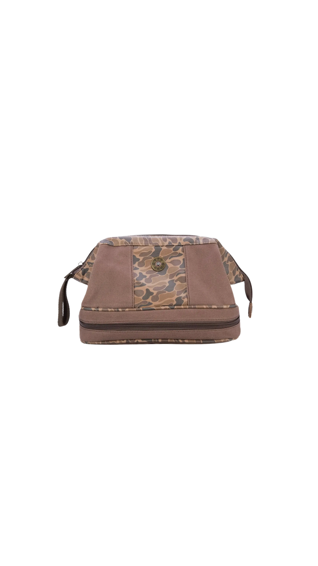 Shot Shell Brown Waxed Canvas Old School Camo Toiletry Bag