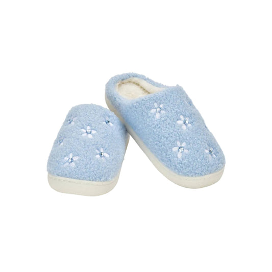 Blue Ditsy Slippers