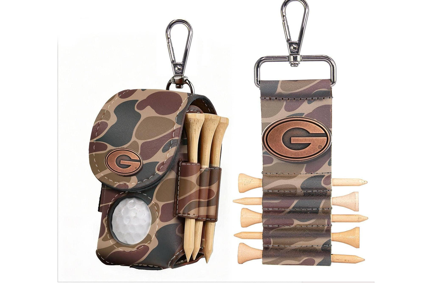 Georgia Bulldogs Leather Golf Ball and Tee Holder