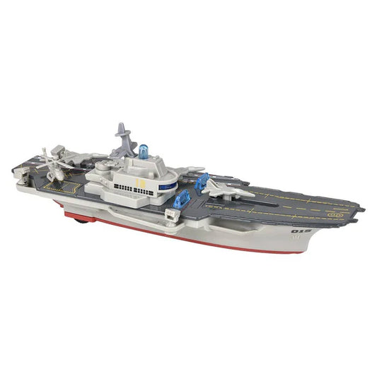 8.5" Diecast Pull Back Air Craft Carrier With Light And Sound