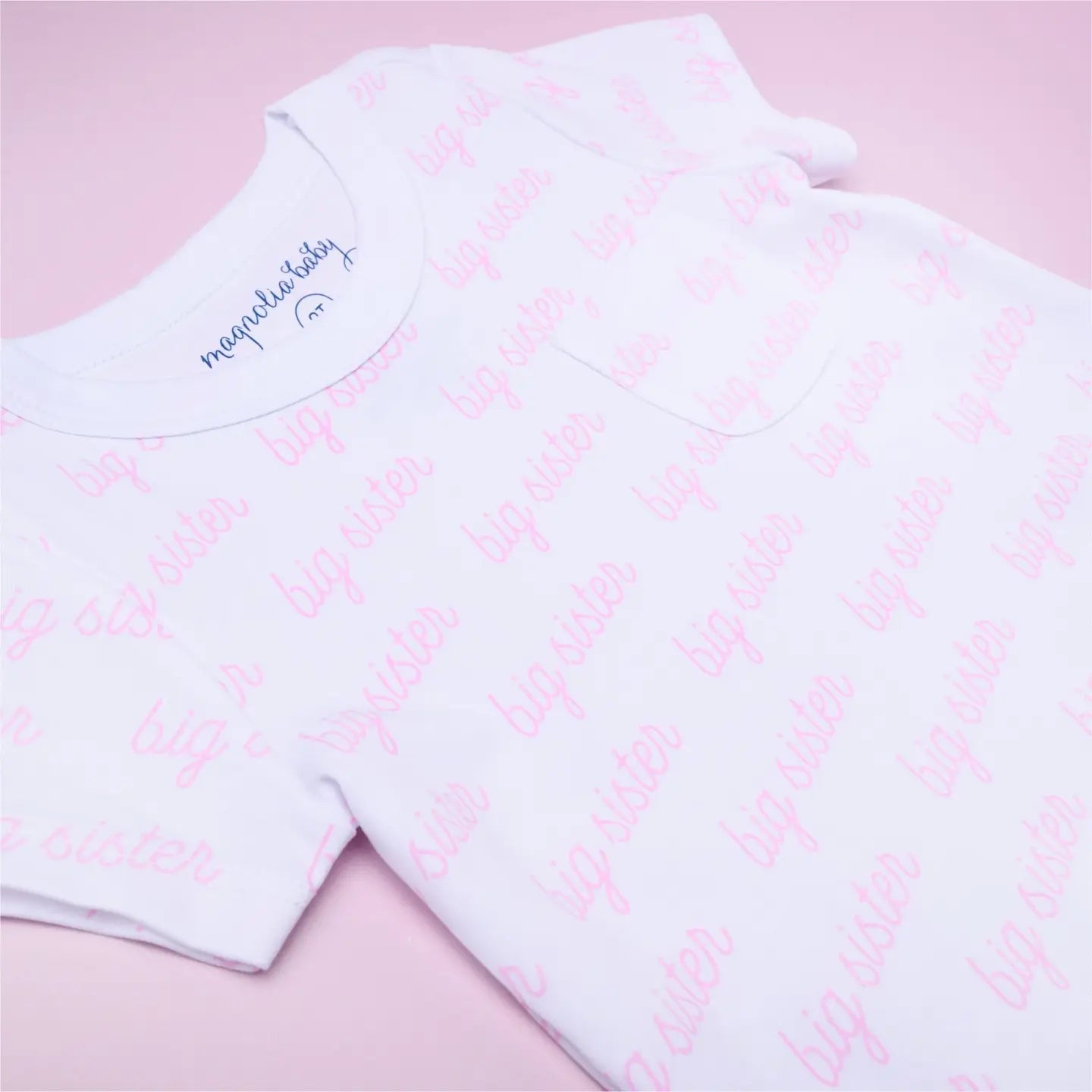 Big Sister Printed Short Sleeve Nightdress Pink
