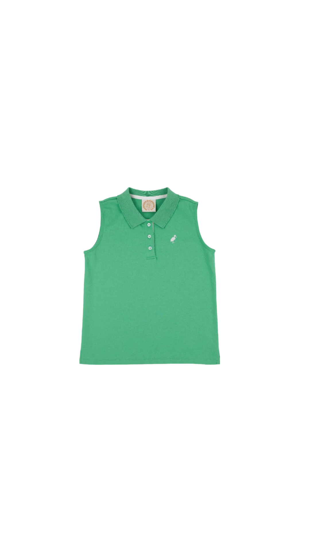 Sleeveless Anna Price Polo Gibson Island Green/Worth Ave White