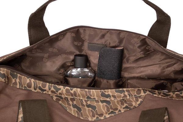 Shot Shell Brown Waxed Canvas Old School Camo Weekender Bag