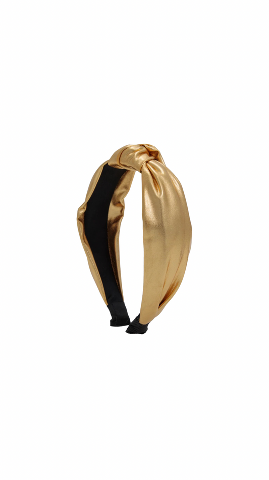 Top Knot Headband in Gold Metallic