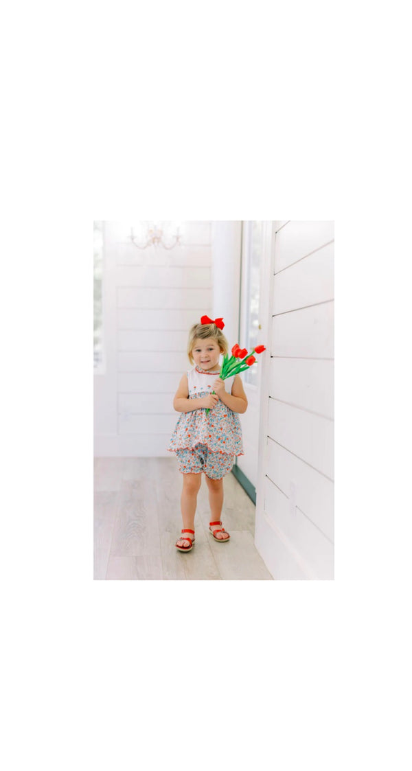 Rosie Red Floral Bloomer Set