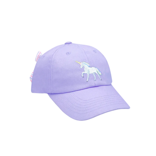 Rainbow Unicorn Bow Baseball Hat - Youth (2-8)