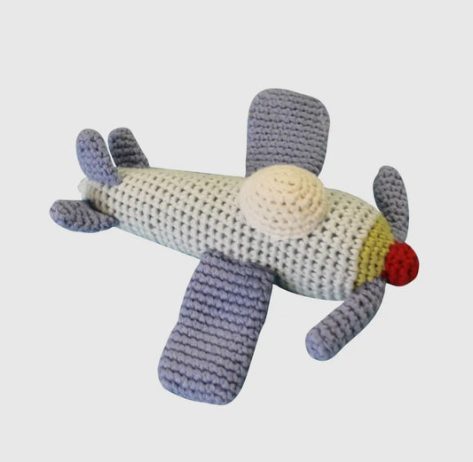 Airplane Hand-Crochet Rattle