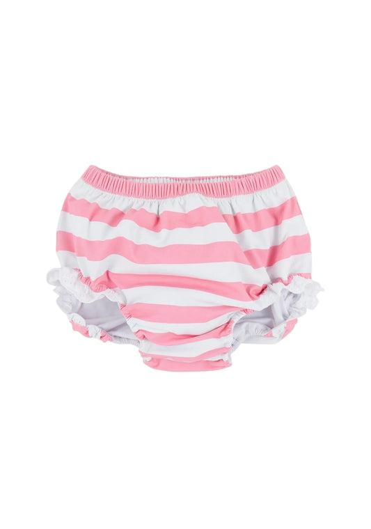 Byrde Bloomer Swim - Caicos Cabana Stripe (Hamptons Hot Pink)