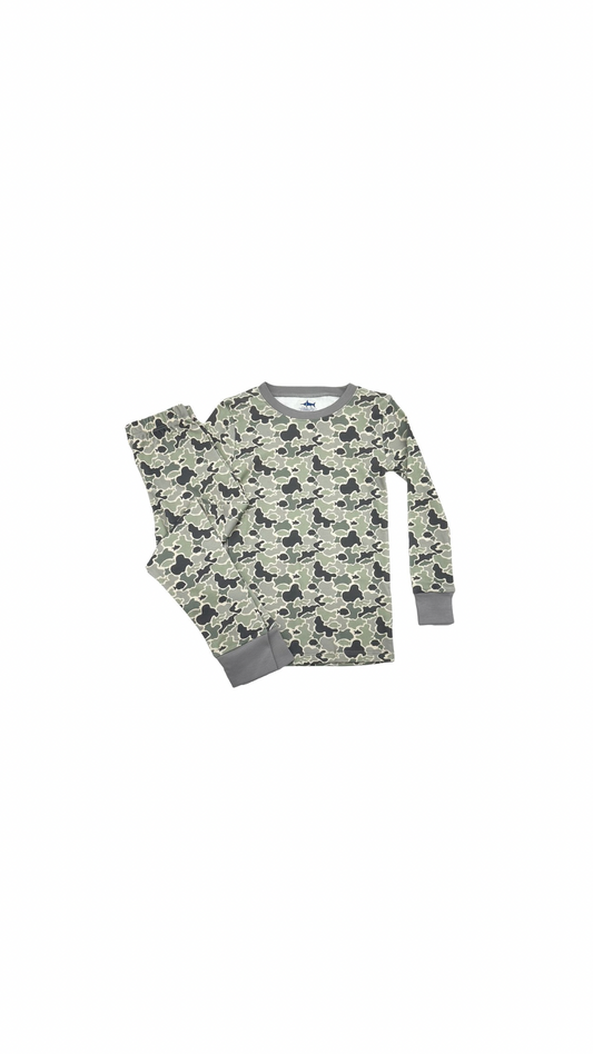 Jekyll Pima 2 Piece Pajamas Set Green Camo