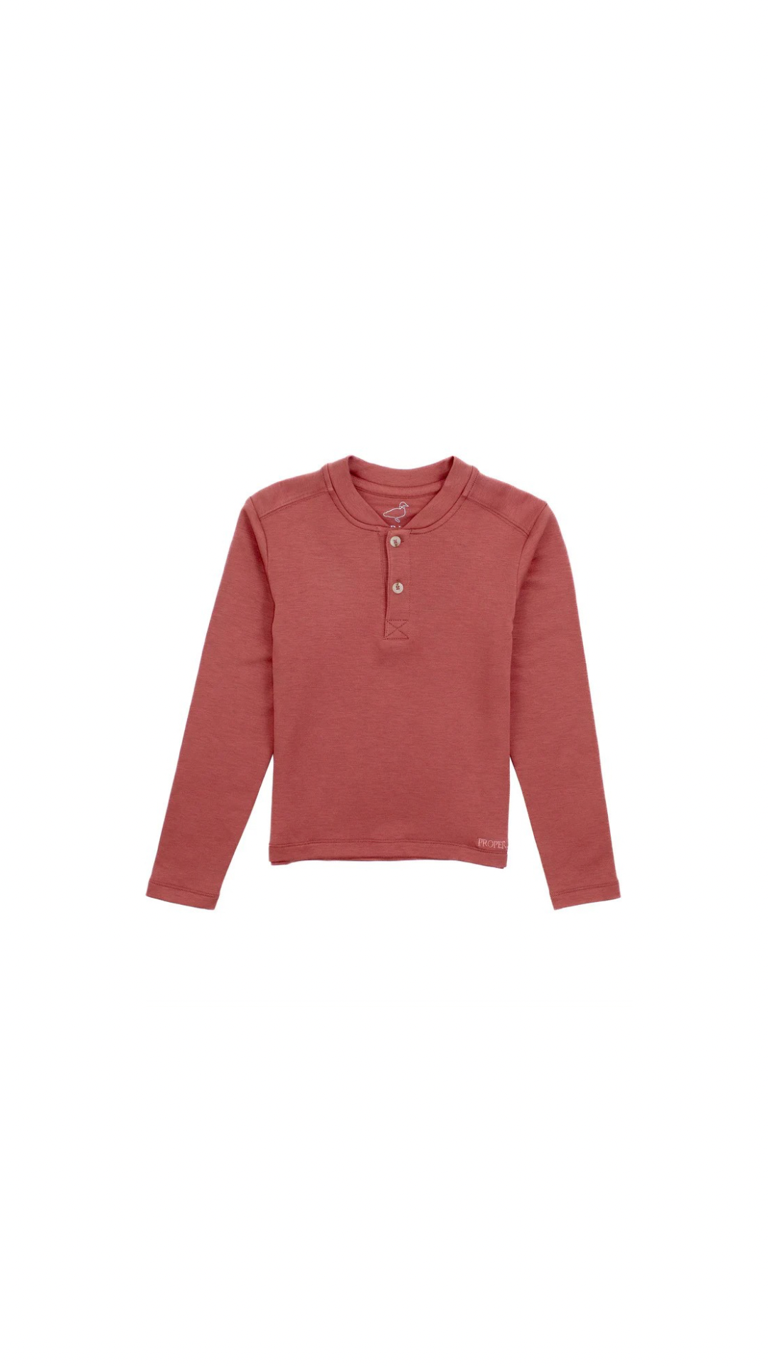 Boys Shoreline Henley Long Sleeve Salmon