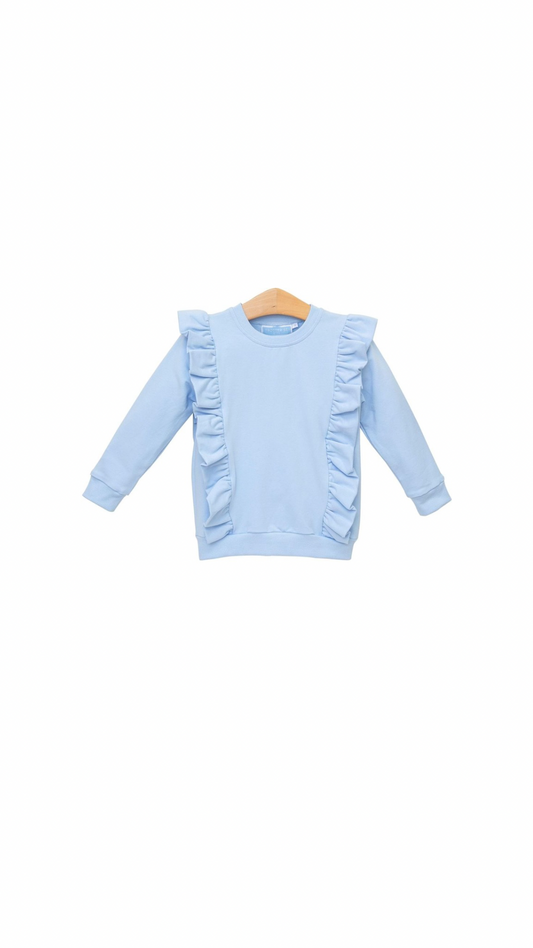 Laura Ruffle Pullover Light Blue