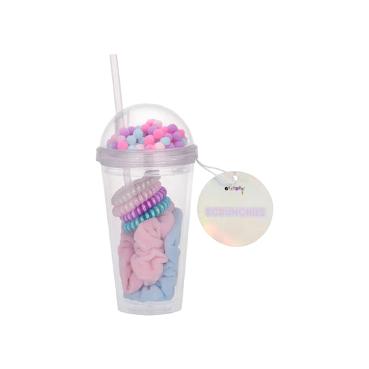 Latte Coil and Fleece Scrunchie Set