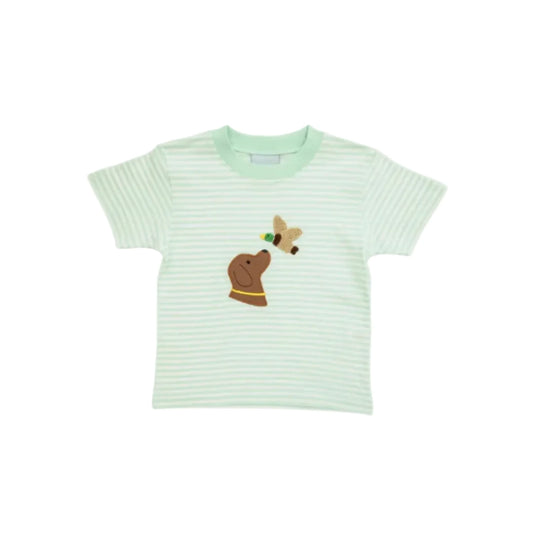 Dog with Duck Shirt, Mint Stripe