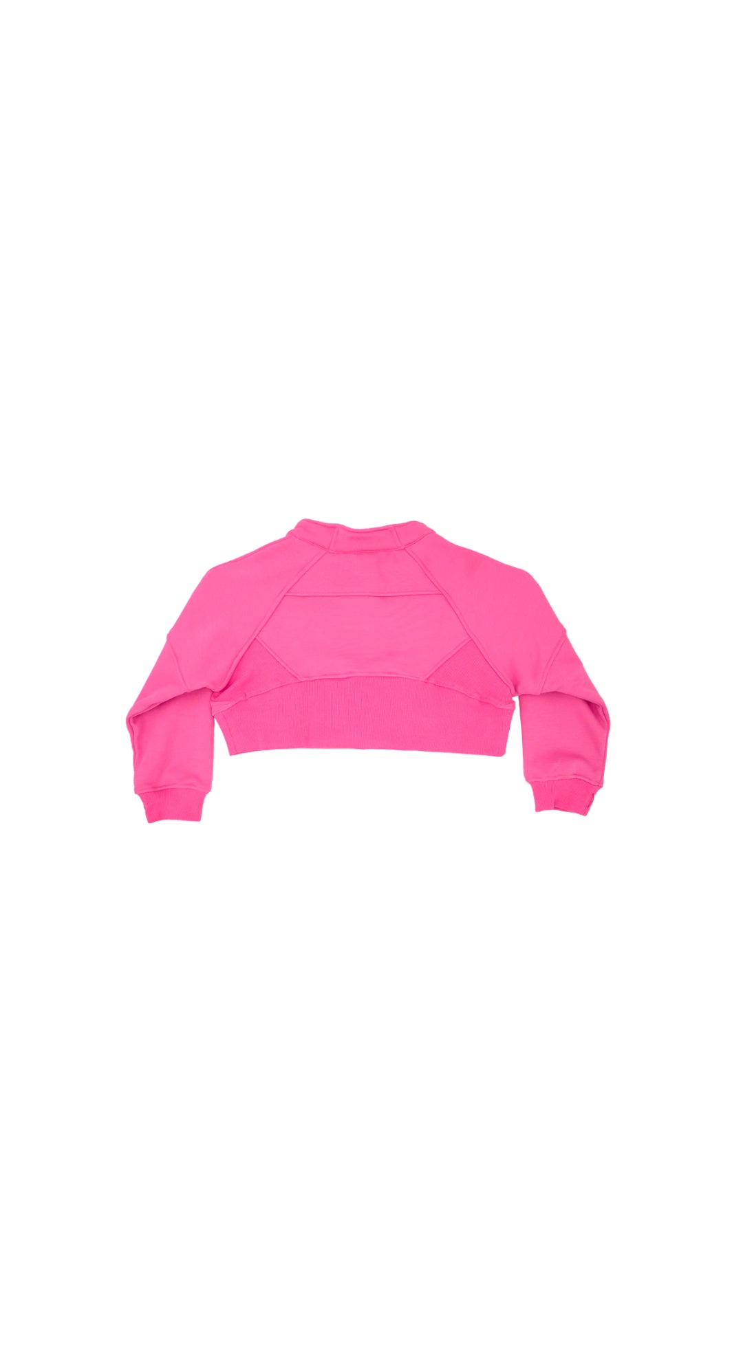 Oversized Cropped 1/4 Zip Sweatshirt in Pink